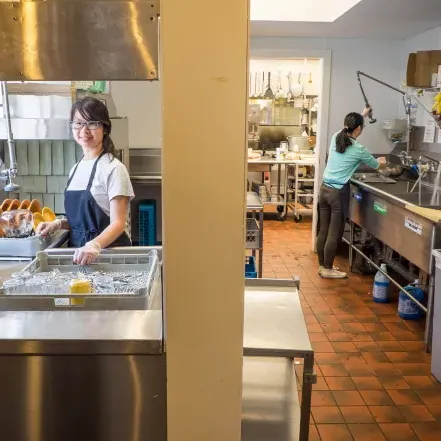 Two dining hall student workers.